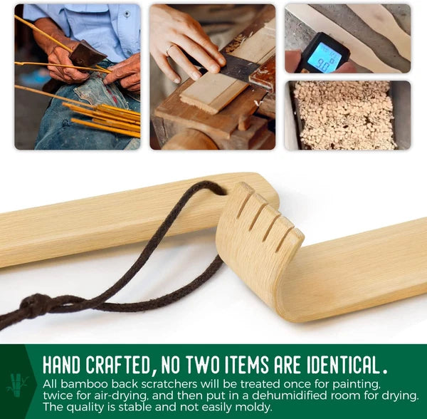 Renook Back Scratcher, 16.5In Pack of 6, Traditional Finger-Like Bamboo Wooden