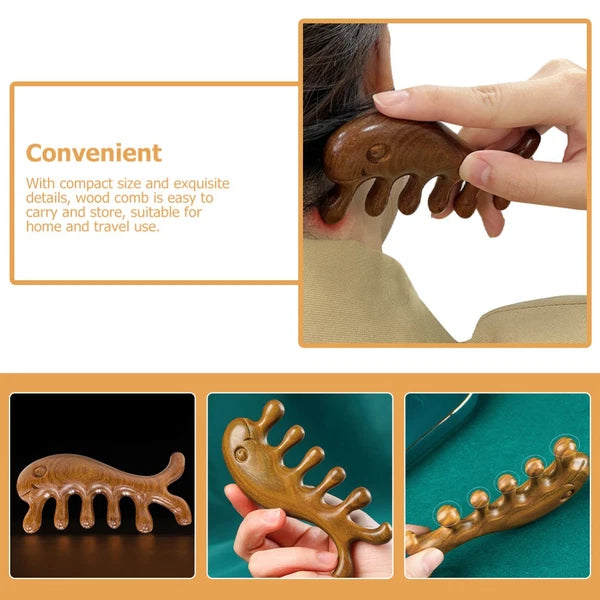 Ebony Massage Comb Man Miss Hair Massager Scalp Brush Medicated Scratcher