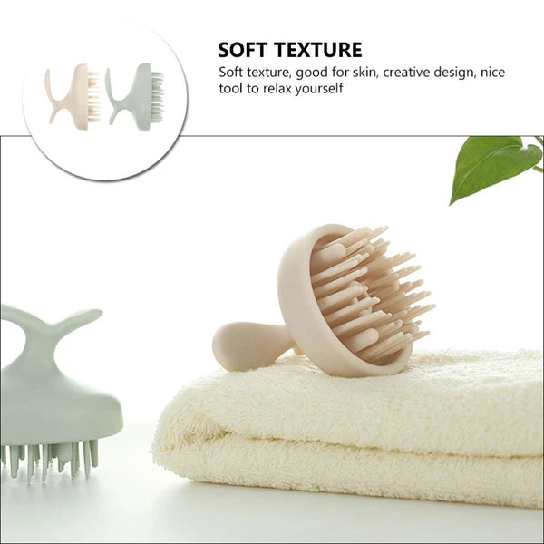 2pcs shower brush head scratcher massager brain massager helmet hair massager-