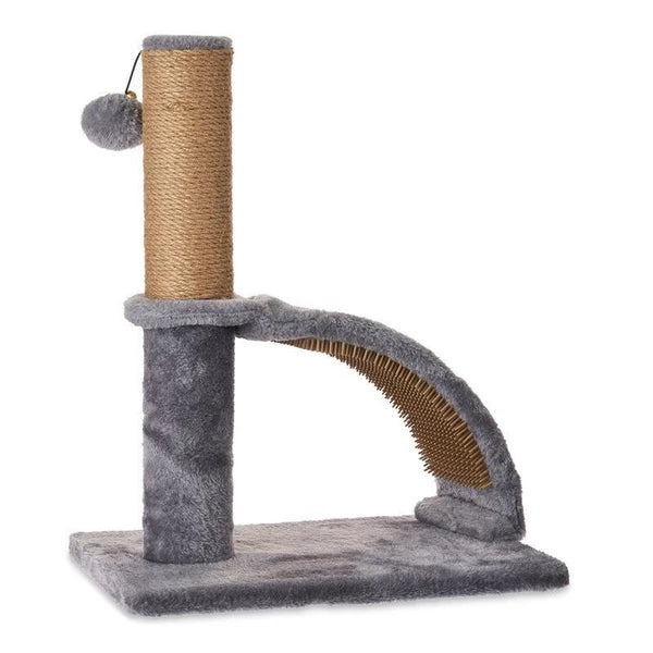 Rubber Massager Jute Cat Scratching Post Multi-Activity Pom-Pom Toy Scratcher US